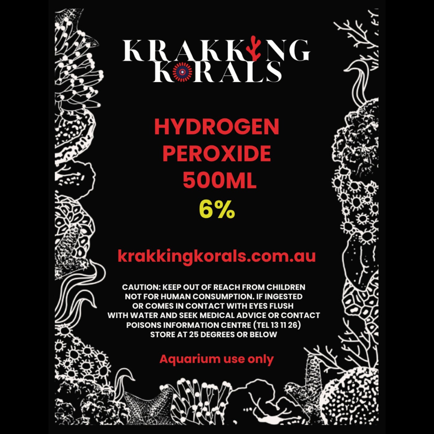 Hydrogen Peroxide 6% - Krakking Korals